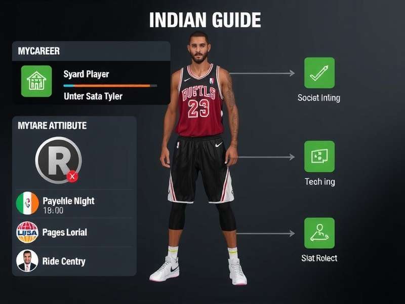 NBA 2K25 Ultimate Hoops Indian Player Guide showing MyCAREER attribute tips